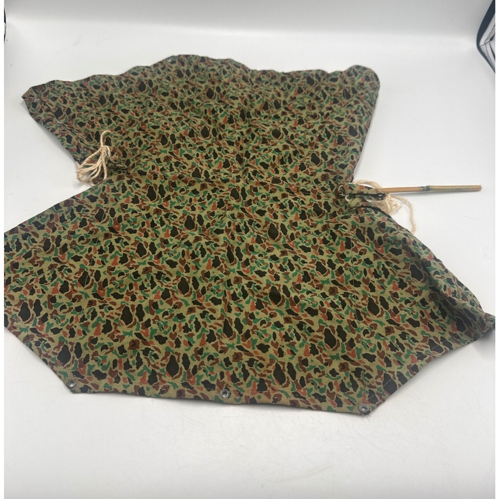 Vintage GI Joe Camouflage Tent Parts Canvas Duck Hunter Camo Hasbro Accessory